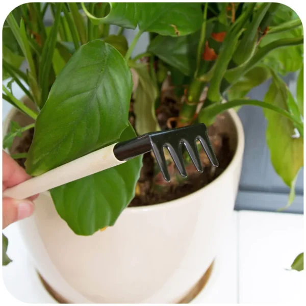 Gardening Kit - 3pcs Mini Shovel Rake Set, Wooden Handle - Image 4