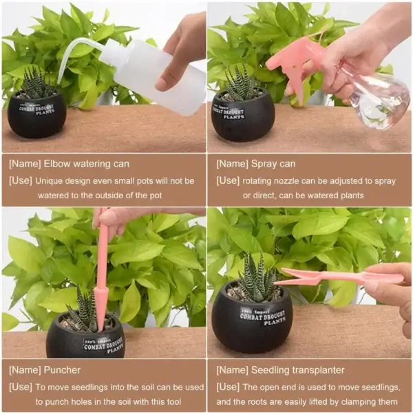 Gardening Kit: 14/16 Pcs Mini Tools for Succulent Care - Image 2