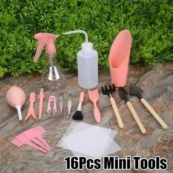 Gardening Kit: 16Pcs Mini Transplanting Tools Set