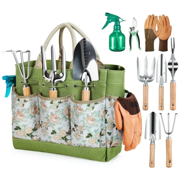 Gardening Kit 9-Piece Heavy Duty Tool Set