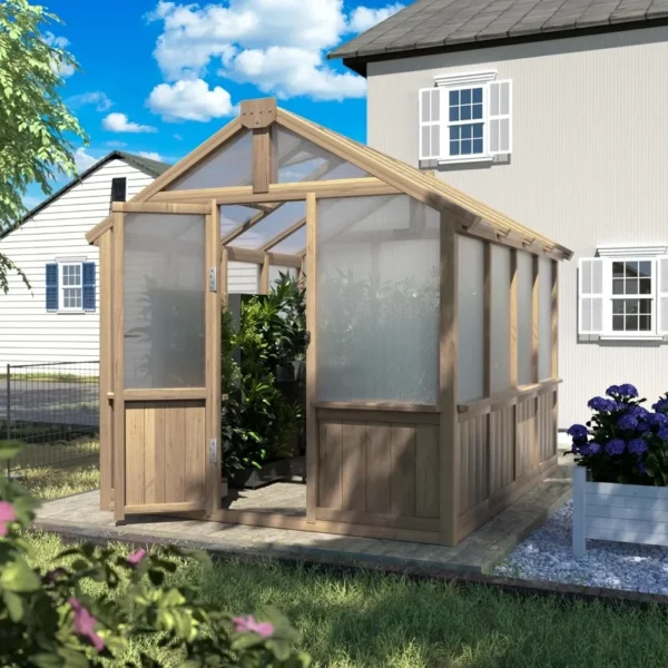 Gardening Kit: 6x8 FT Greenhouse with Vent Door