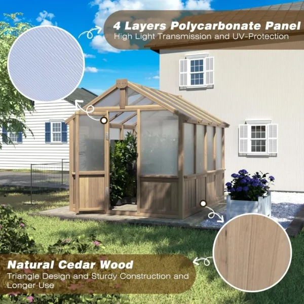 Gardening Kit: 6x8 FT Greenhouse with Vent Door - Image 5