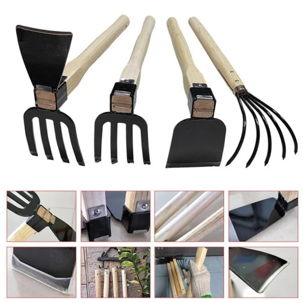 Gardening Kit: Hand Cultivator, Rake, Mini Hoe & Weeder - Image 5