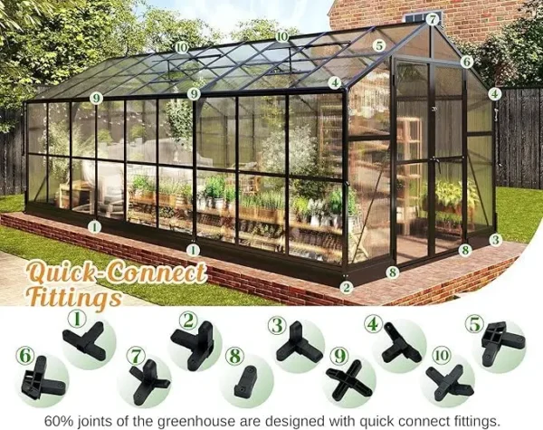 Gardening Kit - 8x18 FT Polycarbonate Greenhouse - Image 2