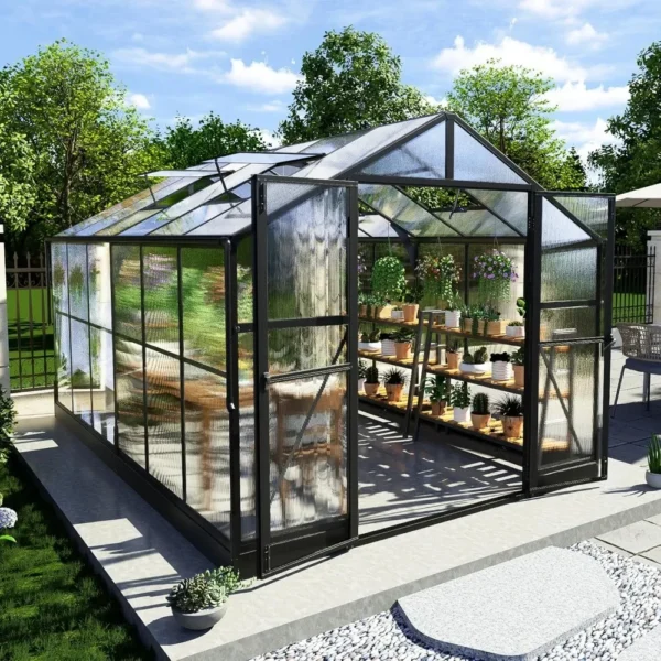 Gardening Kit: Polycarbonate Greenhouse with Vents