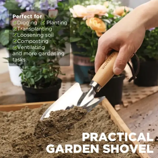 Gardening Kit 3 Pcs Tools with Wood Handle - Image 5