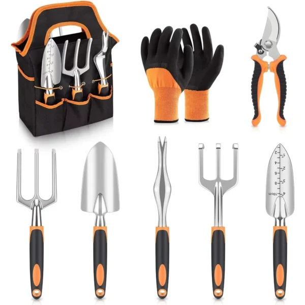 Gardening Kit: 8-Piece Stainless Steel Tools Set