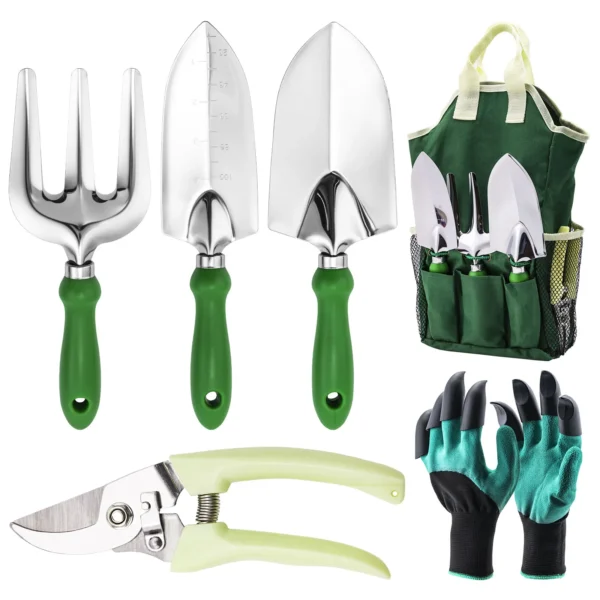 Gardening Kit: Shears, Gloves, Trowel, Claw & Scoop