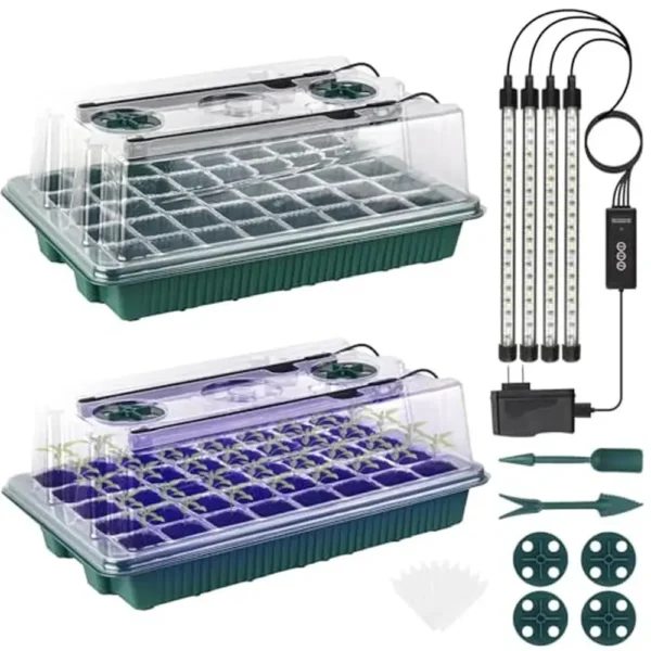 Gardening Kit with 40 Cells, Adjustable Vents