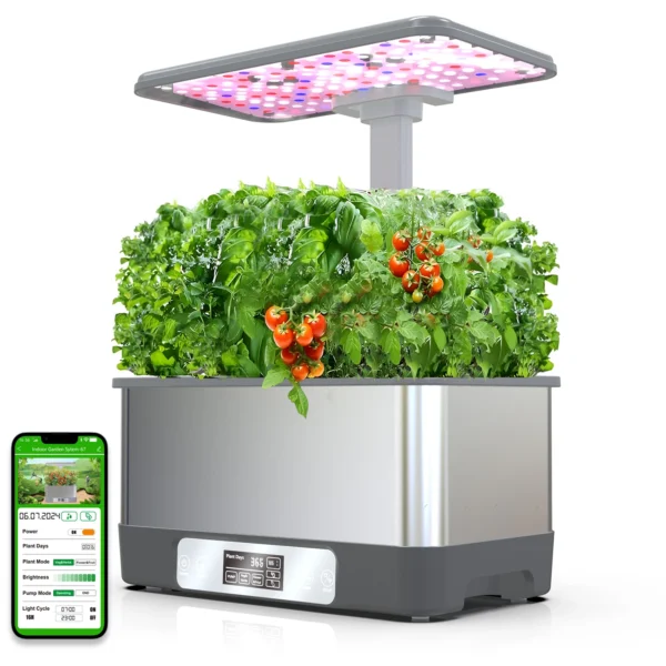 Gardening Kit: WiFi Hydroponics System with LED Lights