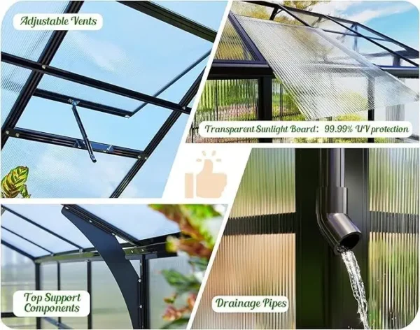 Gardening Kit - 8x18 FT Polycarbonate Greenhouse - Image 6