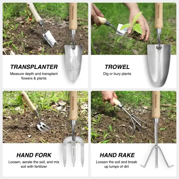 Gardening Kit - 8-Piece Pink Tool Set With Tote - Image 5