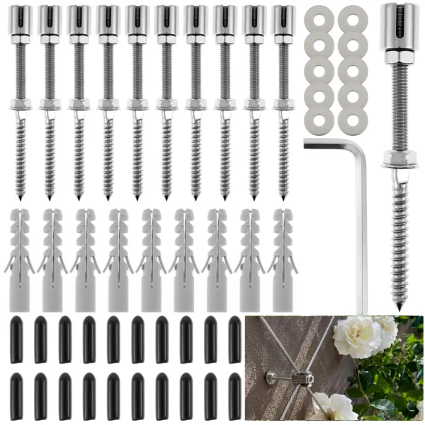 Gardening Kit: Stainless Steel Cable Clamps for Trellis