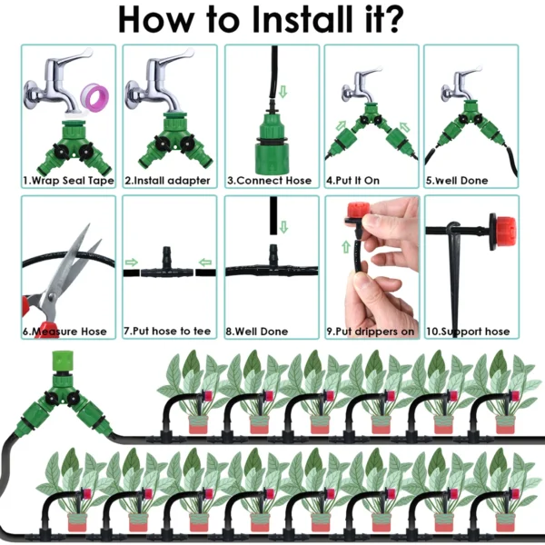 Gardening Kit: 1/4'' Drip Irrigation System for Plants - Image 6
