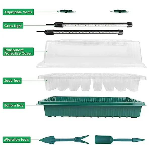 Gardening Kit with 40 Cells, Adjustable Vents - Image 2