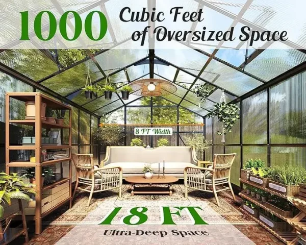 Gardening Kit - 8x18 FT Polycarbonate Greenhouse - Image 3